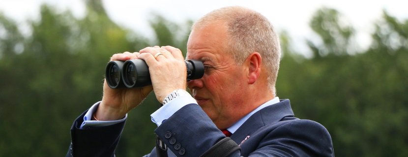 CLIVE COX watches the action at Newbury 20/7/19 Photo Ian Headington / Racingfotos.com