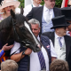 03.06.2023, Epsom Downs, Auguste Rodin with Ryan Moore and connections (Michael Tabor 2nd right from the horse) after winning the Derby at Epsom Downs. Photo GALOPPFOTO/ Racingfotos.com