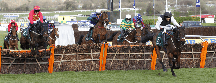 Flooring Porter and Danny Mullins [right] wins the Paddy Power Stayers Hurdle at Cheltenham for a second time from l-r Klassical Dream, Thyme Hill and Champ. 17/3/2022 Pic Steve Davies/Racingfotos.com