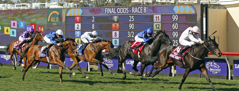 ETHICAL DIAMOND (Dylan Browne McMonagle) wins the Breeders' Cup Turf Del Mar USA 1 Nov 2025 - Pic Steven Cargill / Racingfotos.com