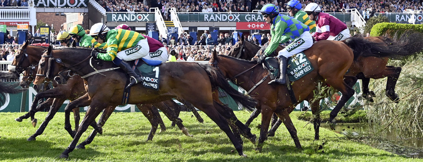 11.04.2026, Aintree, Horses and jockeys during the Grand National. Winner I am Maximus with Paul Townend with the No. 1 at Aintree racecourse, GB. Photo GALOPPFOTO/Racingfotos.com