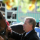 Karl Burke with LISIERE. after winning The pontefract-races.co.uk maiden fillies' Stakes with Paul Hanagan. PONTEFRACT 10TH APRIL2012 Pic: Louise Pollard/racingfotos.com