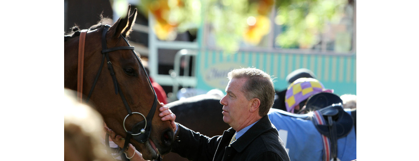 Karl Burke with LISIERE. after winning The pontefract-races.co.uk maiden fillies' Stakes with Paul Hanagan. PONTEFRACT 10TH APRIL2012 Pic: Louise Pollard/racingfotos.com