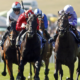 COMANCHE BRAVE (2nd right, Billy Loughnane) beats VENETIAN SUN (right) and SATONO REVE (left) in The Al Basti Equiworld July Cup Newmarket 11 Jul 2026 - Pic Steven Cargill / Racingfotos.com