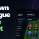 Dark gradient banner featuring a tablet and phone showing a fantasy football UI, with bold white and green text: 'Run your own fantasy league without the spreadsheet dramas.'